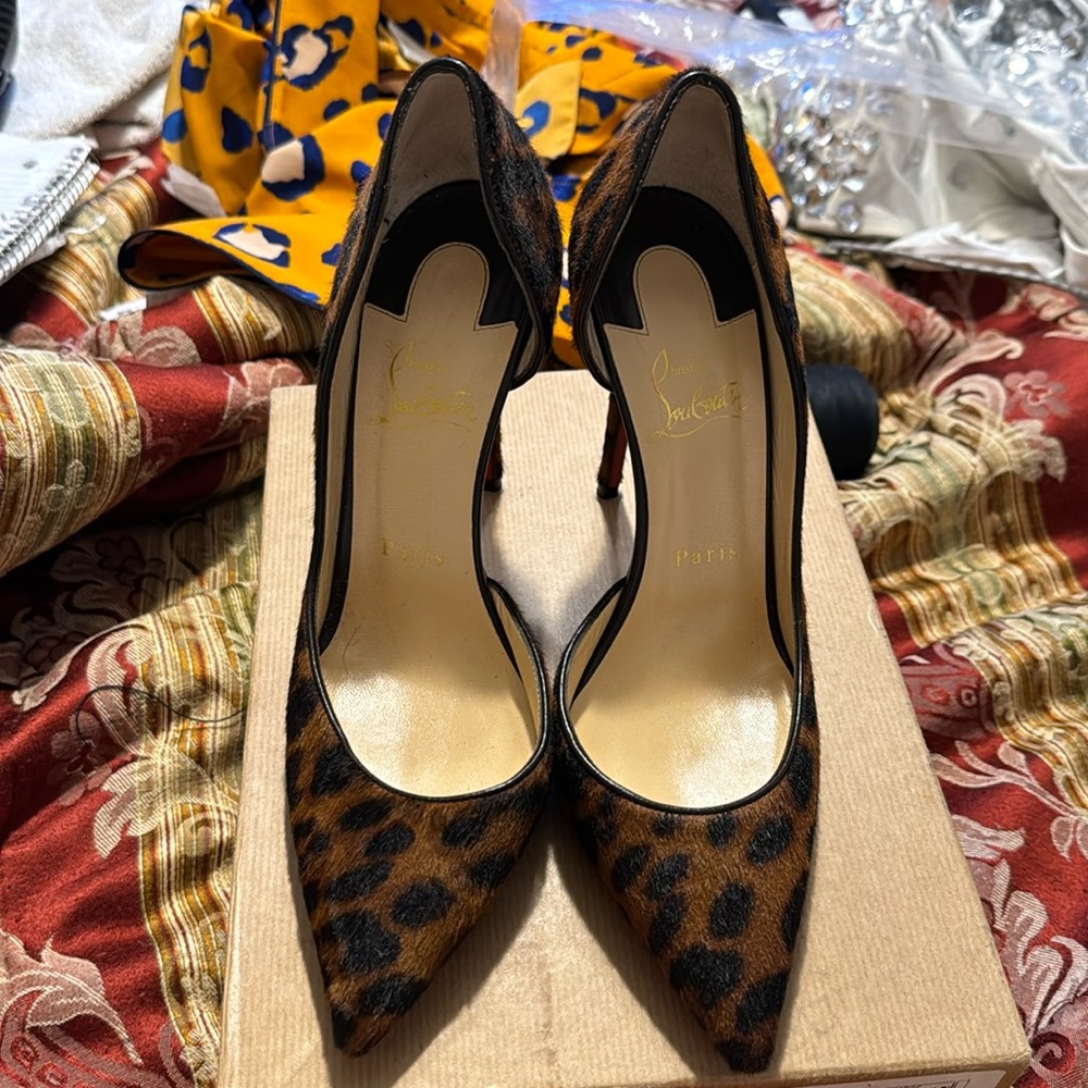 Christian Louboutin IRIZA 100 PONY DARK LEO/KID